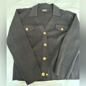 Maeve Anthropology Knit Jacket/Blazer Gold Buttons - Snaps Size XL